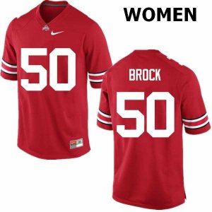 Women's Ohio State Buckeyes #50 Nathan Brock Red Nike NCAA College Football Jersey Damping VMA0844HF